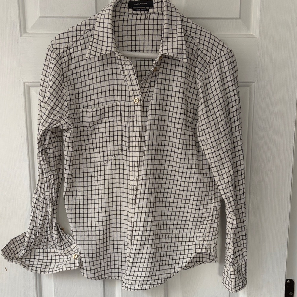 Linen/cotton long sleeved button-up